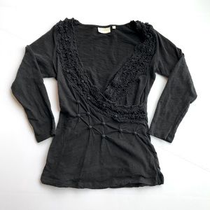 Anthro Deletta Deep V Top, XS